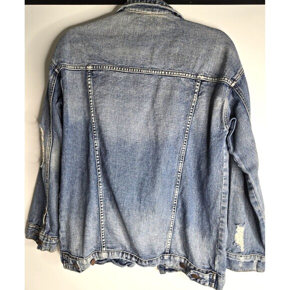 Forever 21 Distressed Long Denim Jacket, Women's Size Small - Picture 2 of 3